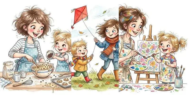 Mothers Day Watercolor Clipart generated by undefined
