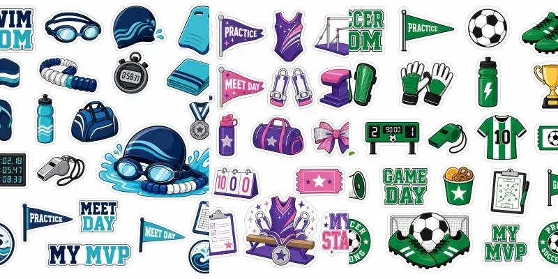 Sports Mom Sticker Sheets generated by undefined