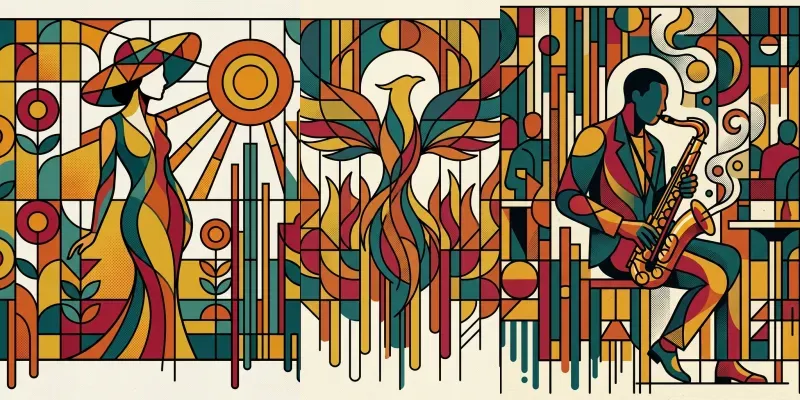 Modern Geometric Mosaic Abstract Art generated by undefined