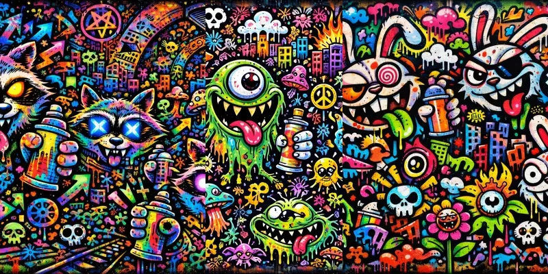 Psychedelic Graffiti Mural Generator generated by undefined