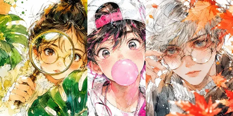 Expressive Anime Watercolor Portraits generated by undefined