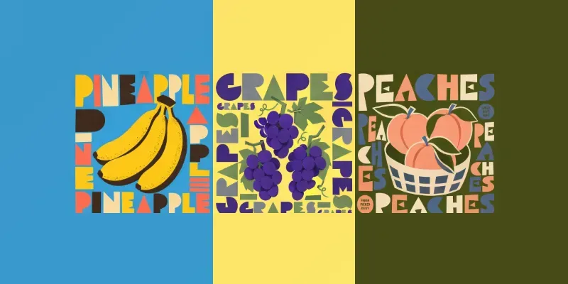 Bold Fruits Retro Poster Collection generated by undefined