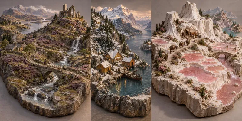 Sculpted Fantasy Terrain Stories generated by undefined