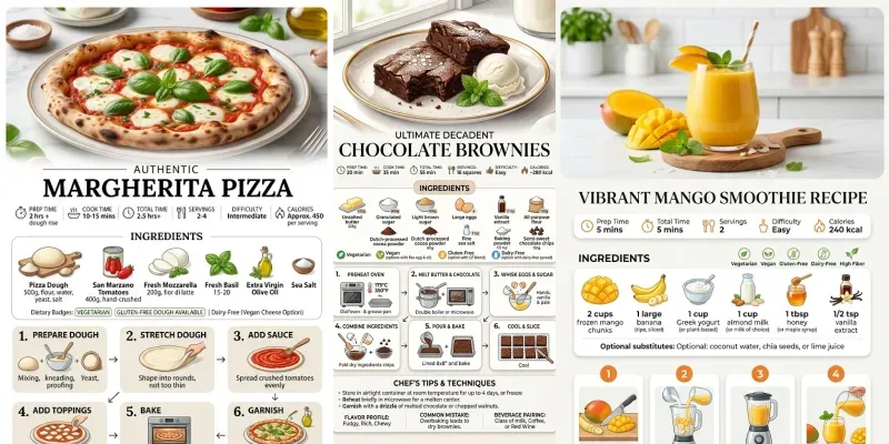Premium Recipe Infographics generated by undefined