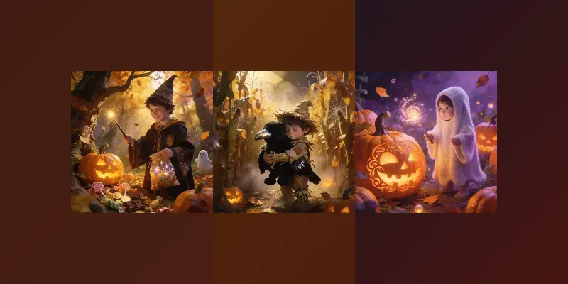 Whimsical Kids Halloween Art