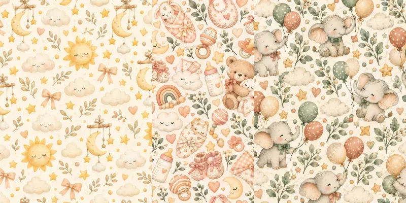 Cozy Baby Nursery Seamless Patterns