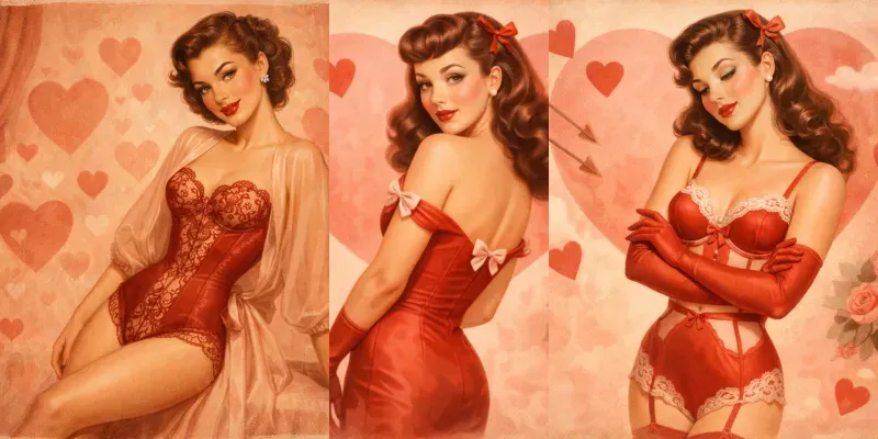 Vintage Valentine Fashion Women generated by undefined