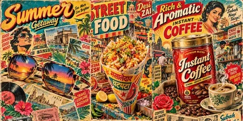 Retro Desi Pop Culture Posters generated by chatgpt-image