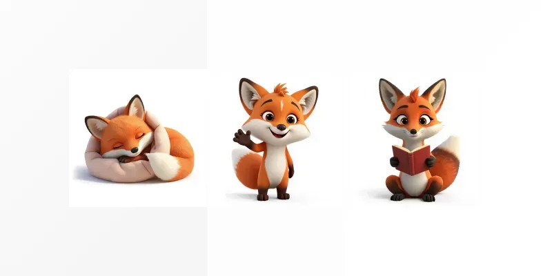 3D Cute Pixar Fox Consistent Characters generated by undefined