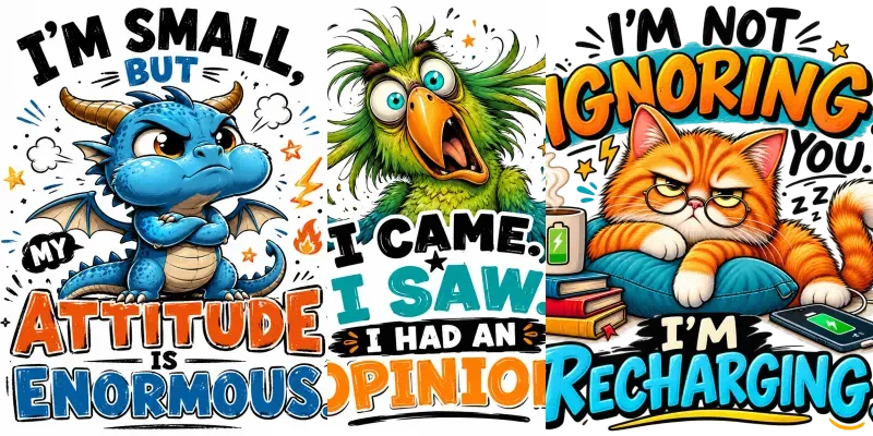 Sassy Cartoon Bird Quote Art generated by undefined