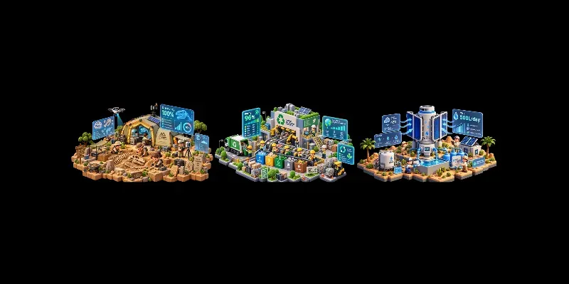 3D Isometric Tech Diorama Infographics