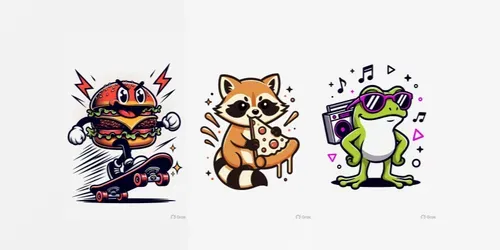 Cute Character Tshirt Designs generated by grok-image