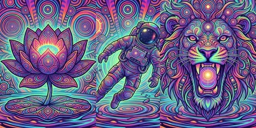 Psychedelic Retro Poster Art generated by gemini-image