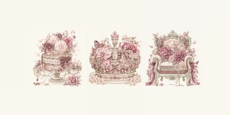 Pink Princess Museum Relics Clipart generated by undefined