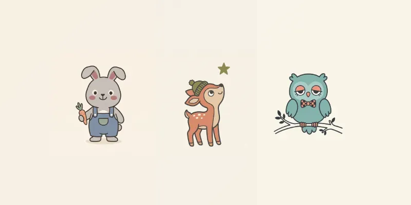 Nordic Minimalist Toddler Animal Art generated by undefined