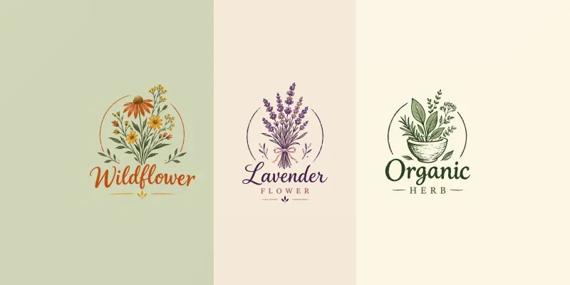 Organic Handdrawn Botanical Logo Designs