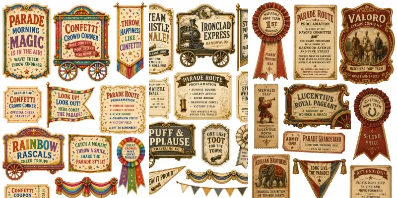 Circus Parade Day Ephemera generated by undefined