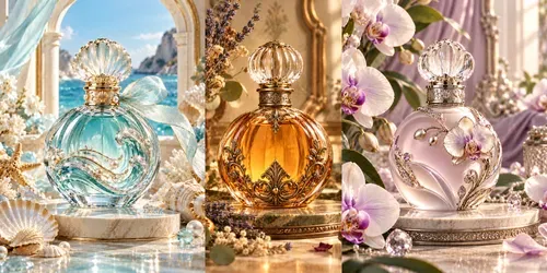 Perfume Bottle Portrait Plates generated by chatgpt-image