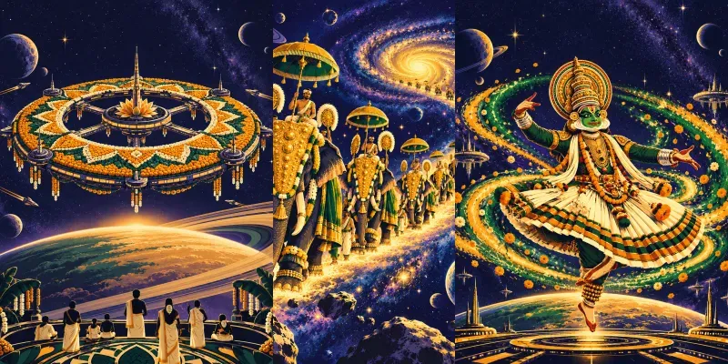 Onam In Space Poster Designs
