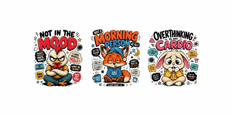 Moody Cartoon Sticker Characters generated by undefined