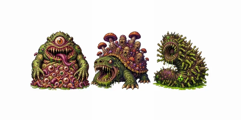Retro Pixel Horror Monsters generated by undefined