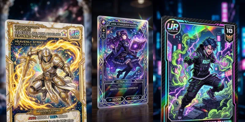 Holographic Anime Trading Cards generated by undefined
