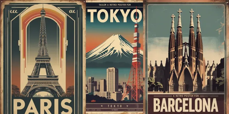 Retro City Travel Posters generated by undefined