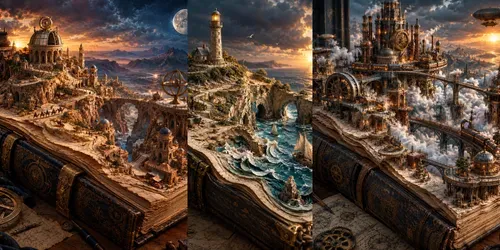 Sculpted Book Worlds generated by chatgpt-image