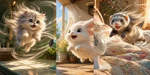 Dynamic 3D Wind And Pet Portraits generated by chatgpt-image