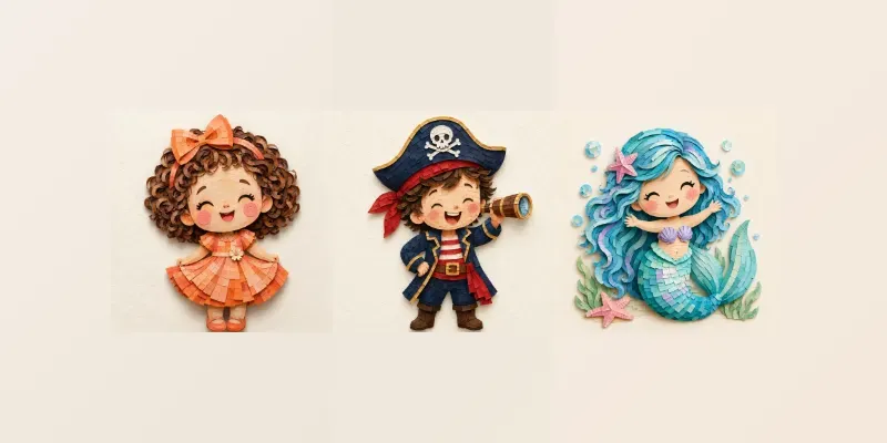 Paper Mosaic Baby Characters generated by undefined