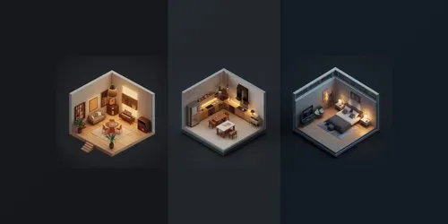 3D Luxury Isometric Room Dioramas generated by leonardo