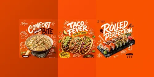Creative Food Doodle Ad Poster Designs generated by chatgpt-image