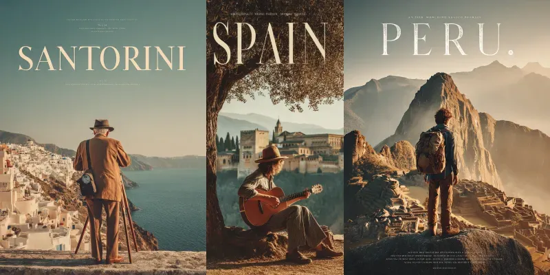Cinematic Retro Travel Posters generated by undefined