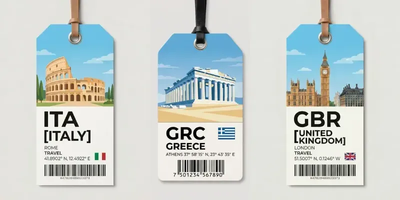 Minimalist Vector Travel Luggage Tags generated by undefined