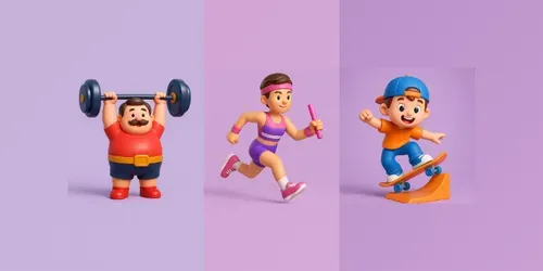 3D Cartoon Athlete Characters Packs generated by chatgpt-image