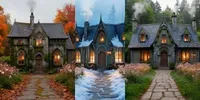 Fairytale Stone Cottage Cinematic Videos grok-video prompt mini thumbnail