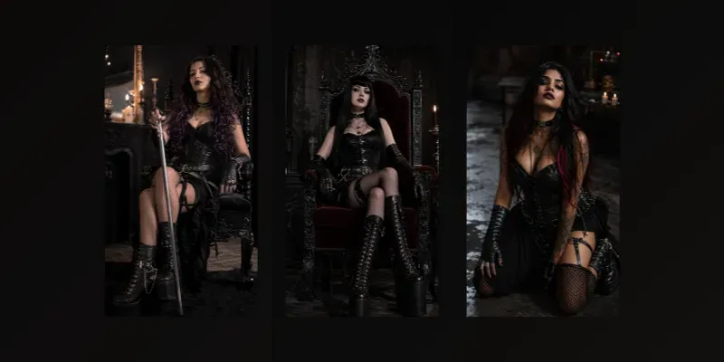 Viral Dominant Goth Girl Photos generated by undefined