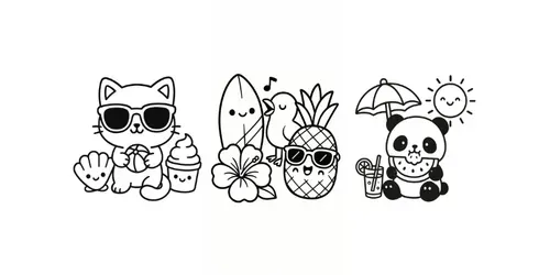 Bold And Easy Fun Summer Coloring Pages generated by chatgpt-image