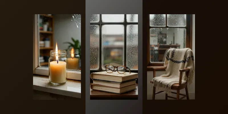 Cozy Coffee Rain Window Brolls