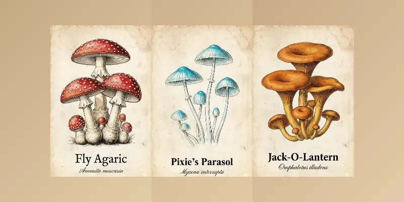Vintage Botanical Mushroom Premium Logos generated by undefined