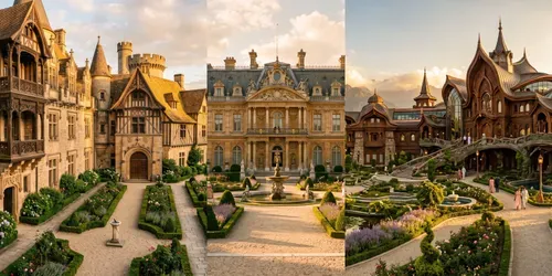 Golden Harmonies Palaces Through Time generated by gemini-image