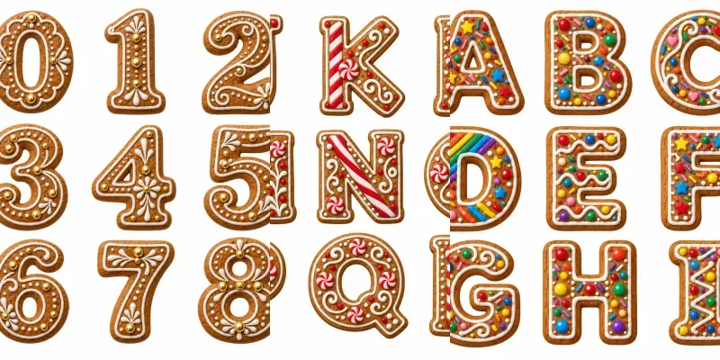 Christmas Gingerbread Alphabet Art