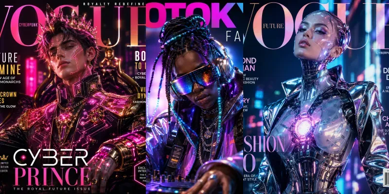 Neon Cyberpunk Fashion Covers generated by undefined