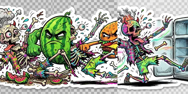 Hilarious Chaos Skeleton Sticker Packs generated by undefined
