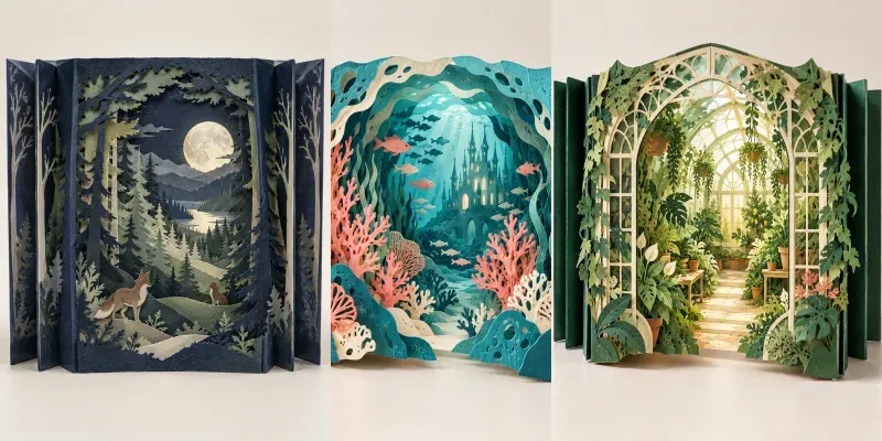 Accordion Paper Tunnel Scenes