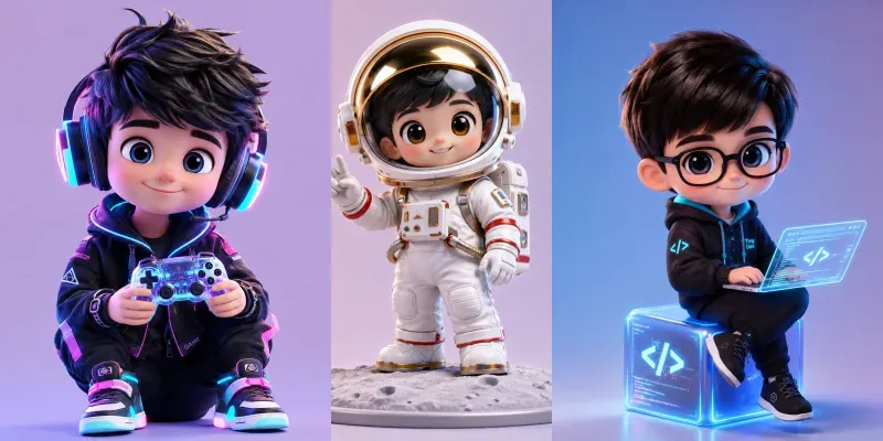 3D Glossy Chibi Professional Avatars generated by undefined