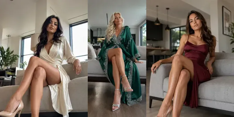 Female Model Cross Legged Seating Poses generated by undefined