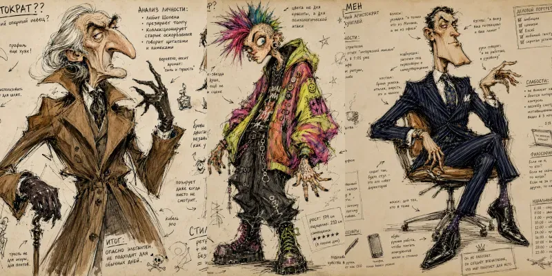 Grotesque Fashion Caricatures generated by undefined