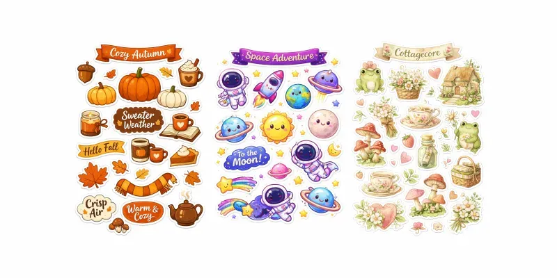 Cute Kawaii Sticker Sheet Generator generated by undefined
