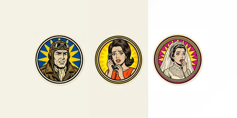 Reality Finale Popart Party Badges